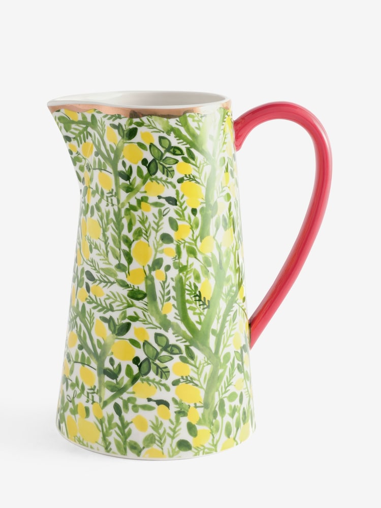 Lucy Tiffney Lemons Floral Ceramic Vase Jug - Image 5 of 5