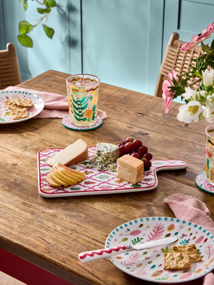 Lucy Tiffney Pink Floral Ceramic Platter - Image 2 of 5 Lucy Tiffney Pink Floral Ceramic Platter - Image 2 of 5