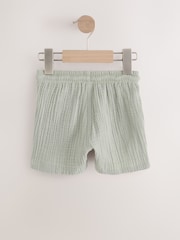 Sage Green Soft Textured Pull On Shorts (3mths-7yrs) - Image 6 of 9