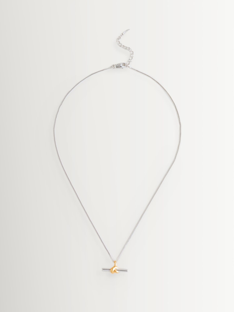 Missoma Gold Tone Lucy Williams T-Bar Knot Pendant Necklace - Image 1 of 1
