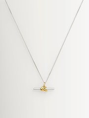 Missoma Gold Tone Lucy Williams T-Bar Knot Pendant Necklace - Image 4 of 5