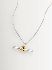 Missoma Gold Tone Lucy Williams T-Bar Knot Pendant Necklace - Image 5 of 5