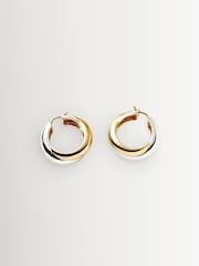 Missoma Silver Tone Lucy Williams Chunky Entwine Hoop Earrings - Image 3 of 6