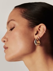 Missoma Silver Tone Lucy Williams Chunky Entwine Hoop Earrings - Image 5 of 6