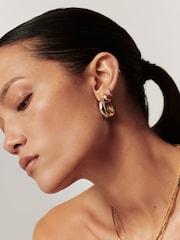 Missoma Silver Tone Lucy Williams Chunky Entwine Hoop Earrings - Image 6 of 6