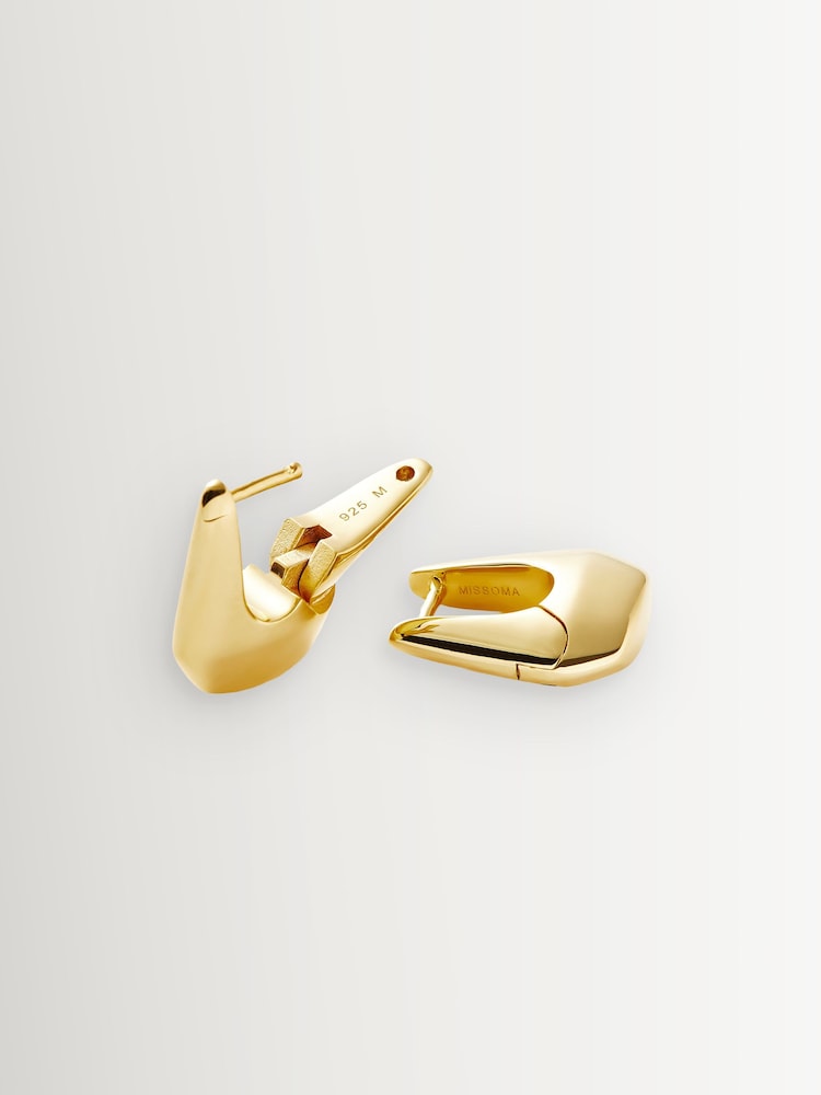 Missoma Gold Tone Lucy Williams Arco Small Hoop Earrings - Image 2 of 4