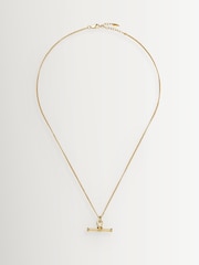 Missoma Gold Tone Ridge T-Bar Chain Necklace - Image 1 of 7