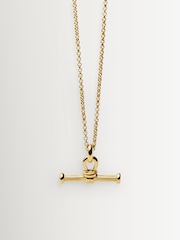 Missoma Gold Tone Ridge T-Bar Chain Necklace - Image 2 of 7