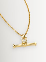 Missoma Gold Tone Ridge T-Bar Chain Necklace - Image 3 of 7