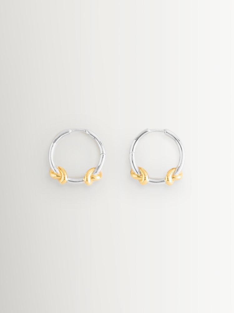 Missoma Silver Tone Lucy Williams Knot Small Hoop Earrings - Image 1 of 1 Missoma Silver Tone Lucy Williams Knot Small Hoop Earrings - Image 1 of 1