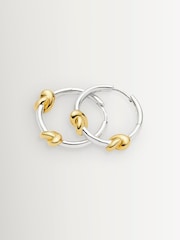Missoma Silver Tone Lucy Williams Knot Small Hoop Earrings - Image 2 of 3