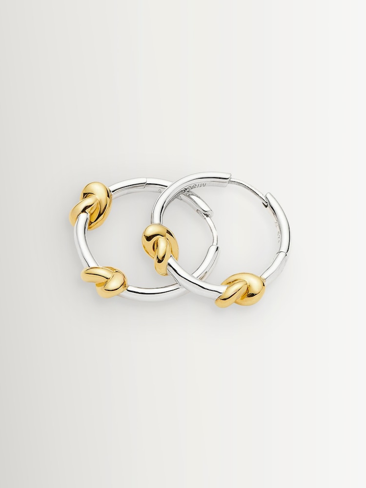 Missoma Silver Tone Lucy Williams Knot Small Hoop Earrings - Image 2 of 3