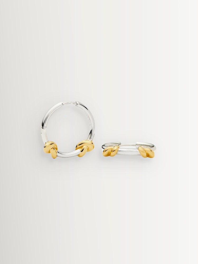 Missoma Silver Tone Lucy Williams Knot Small Hoop Earrings - Image 3 of 3