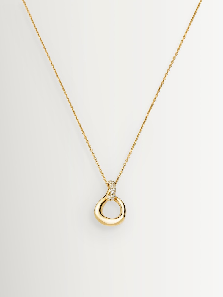 Missoma Gold Tone Molten Snow Twisted Pendant Necklace - Image 4 of 4 Missoma Gold Tone Molten Snow Twisted Pendant Necklace - Image 4 of 4