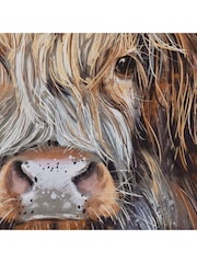 Art Marketing Brown Grey Brodie Highland Cow Wall Art - Image 2 of 4
