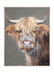 Art Marketing Brown Grey Brodie Highland Cow Wall Art - Image 4 of 4