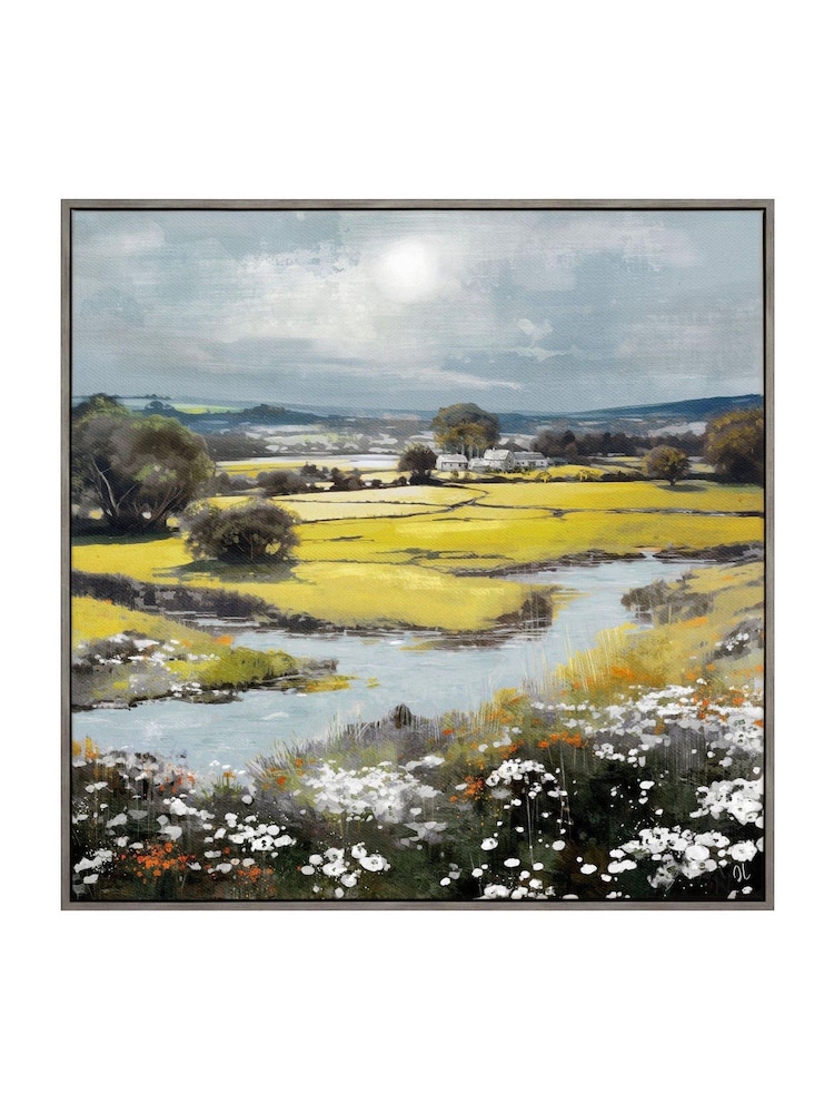 Art Marketing Green Grey Summer Splendour Wall Art - Image 1 of 4