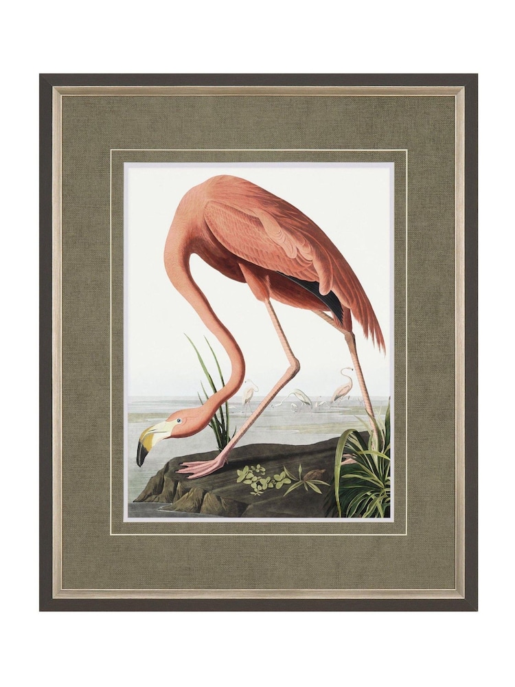 Art Marketing Multicoloured Small Vintage Flamingo Wall Art - Image 2 of 2