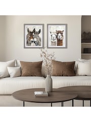 Art Marketing Brown Grey Lama Friends Wall Art - Image 1 of 4