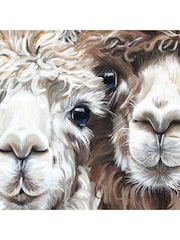 Art Marketing Brown Grey Lama Friends Wall Art - Image 2 of 4