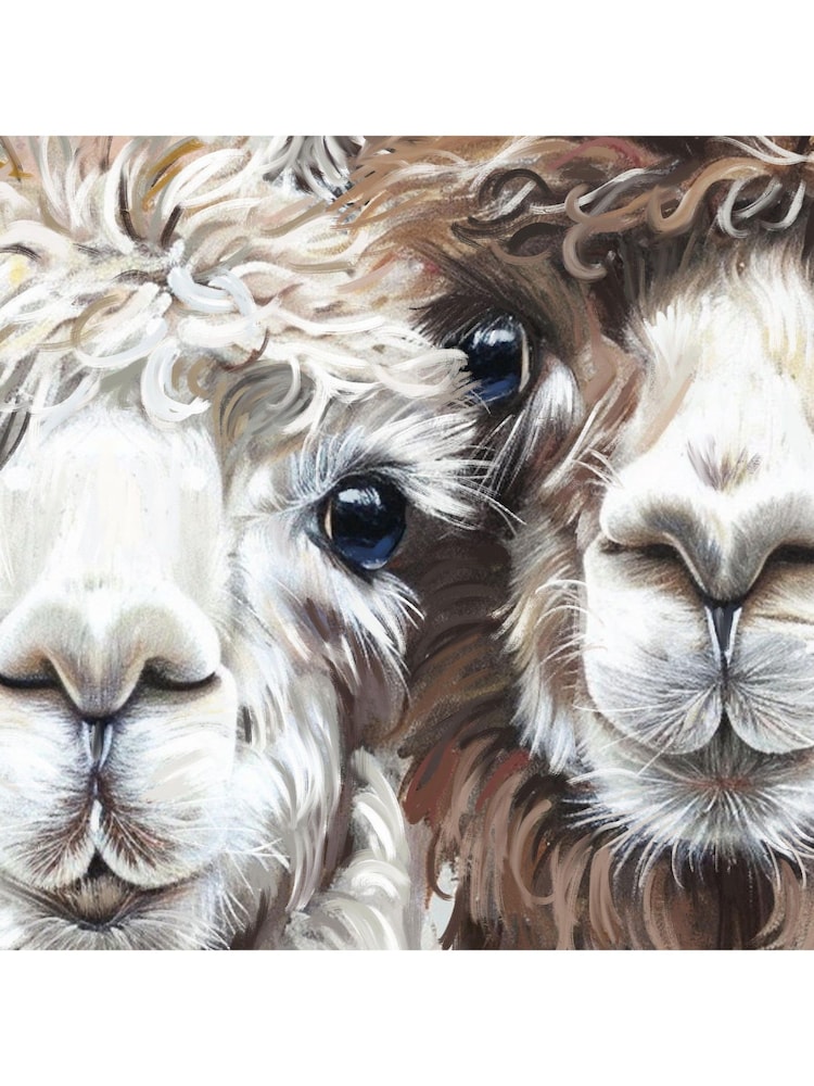 Art Marketing Brown Grey Lama Friends Wall Art - Image 2 of 4