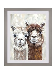 Art Marketing Brown Grey Lama Friends Wall Art - Image 4 of 4