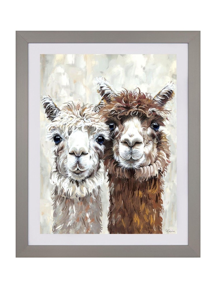 Art Marketing Brown Grey Lama Friends Wall Art - Image 4 of 4