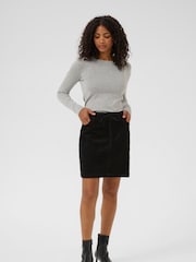 Kaffe Cotton KAkerstin A-Line Black Skirt - Image 2 of 6