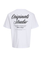 JACK & JONES White Back Print Relaxed Fit T-Shirt - Image 2 of 2