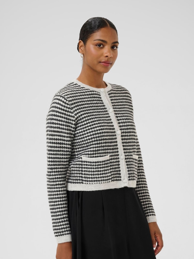 Kaffe Grey KAellery Long Sleeve Knit Cardigan - Image 1 of 6
