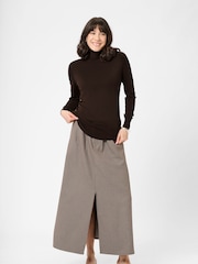 Kaffe Astrid Roll Neck Long Sleeve Brown Jumper - Image 1 of 6