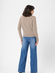 Kaffe Cashie Long Sleeve Crew Neck Brown Jumper - Image 3 of 6