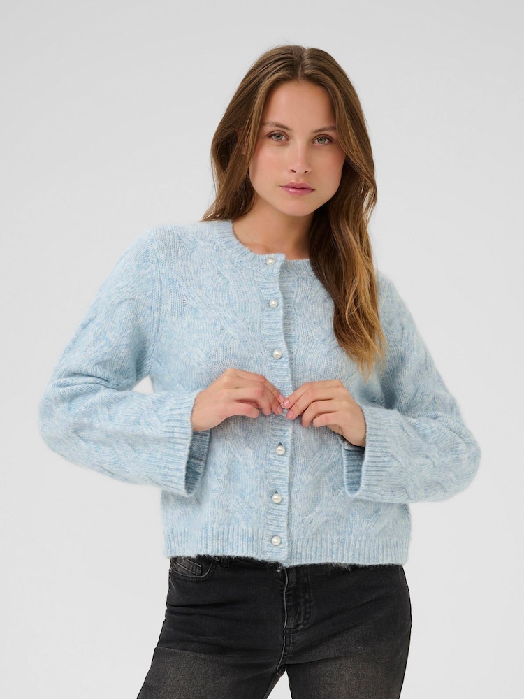 Kaffe Blue KAmartha Long Sleeve Cardigan - Image 1 of 6 Kaffe Blue KAmartha Long Sleeve Cardigan - Image 1 of 6