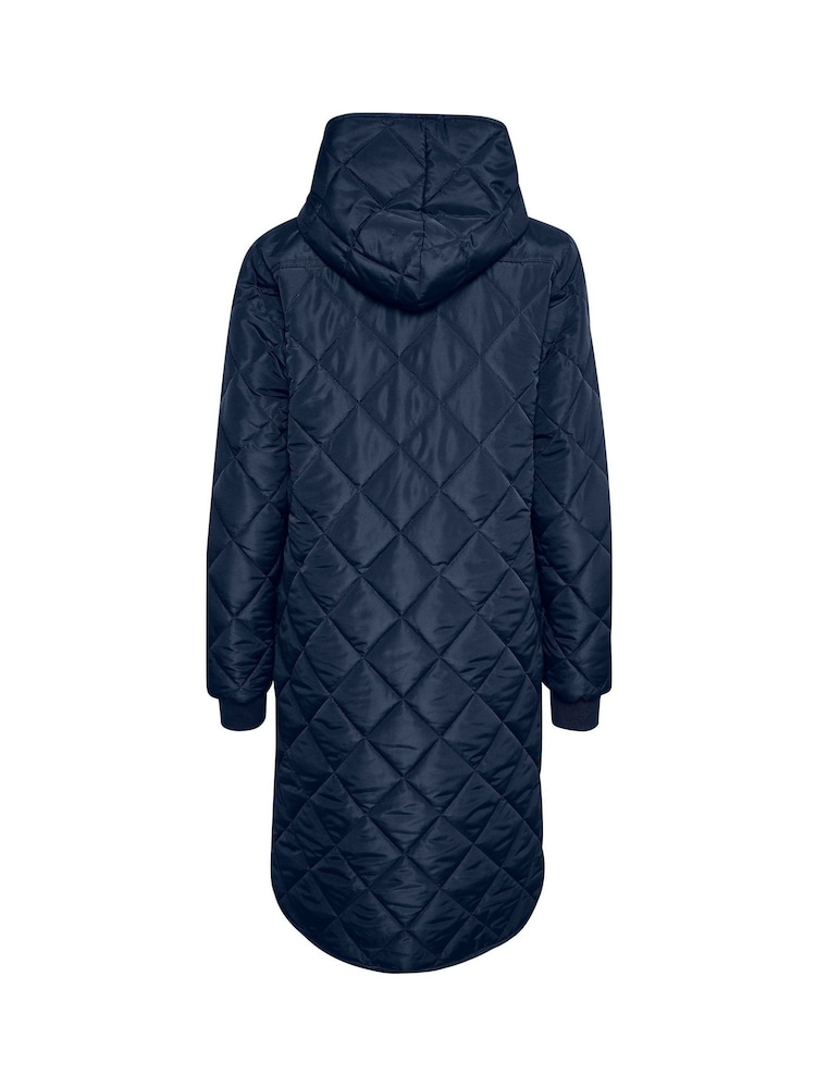 Kaffe Blue BPtilla Padded Long Sleeve Hooded Coat - Image 6 of 6 Kaffe Blue BPtilla Padded Long Sleeve Hooded Coat - Image 6 of 6