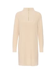 Kaffe Lioa Long Sleeves Zip Knit White Dress - Image 5 of 6