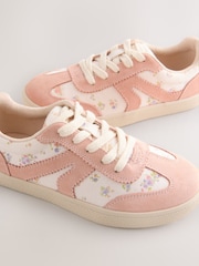 Pink Floral Standard Fit (F) Retro Trainers - Image 3 of 5