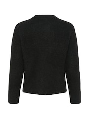Kaffe Black May Bow Embellished Knit Cardigan - Image 6 of 6