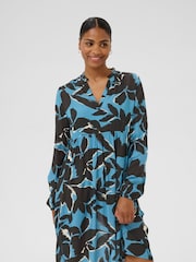 Kaffe Blue Lisette Amber Long Sleeve Dress - Image 1 of 6