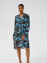 Kaffe Blue Lisette Amber Long Sleeve Dress - Image 3 of 6