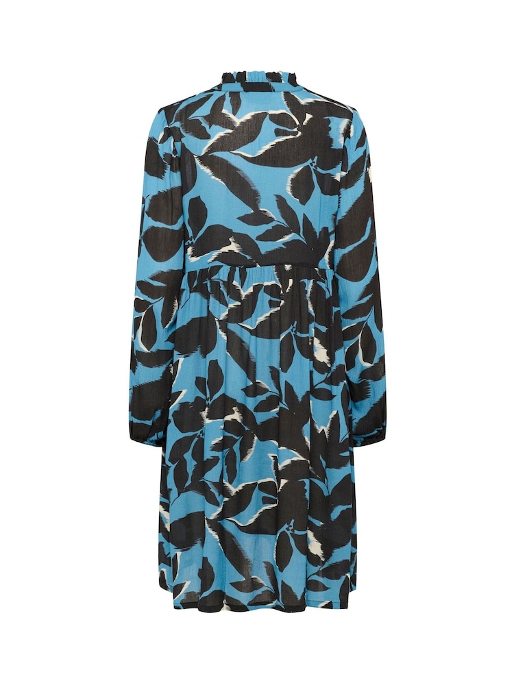 Kaffe Blue Lisette Amber Long Sleeve Dress - Image 6 of 6