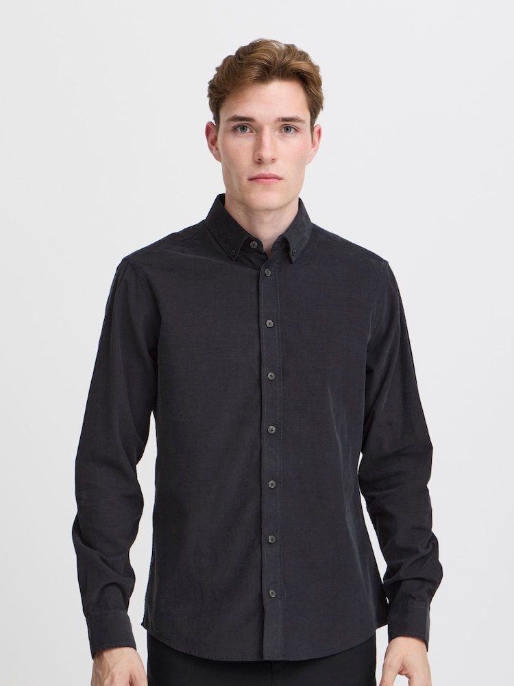 Casual Friday Blue Cfanton Baby Cord Long Sleeve Shirt - Image 1 of 8 Casual Friday Blue Cfanton Baby Cord Long Sleeve Shirt - Image 1 of 8