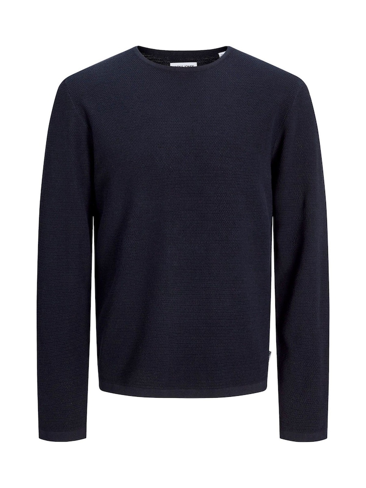 JACK & JONES Blue Relaxed Fit Crew Neck Knitted Jumper - Image 6 of 6
