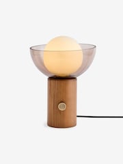 MADE.COM Dark Wood Layla Table Lamp - Image 1 of 2