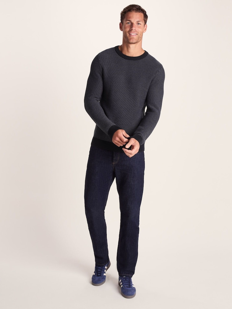 Tog 24 Blue Mens Richie Knitted Jumper - Image 1 of 5 Tog 24 Blue Mens Richie Knitted Jumper - Image 1 of 5
