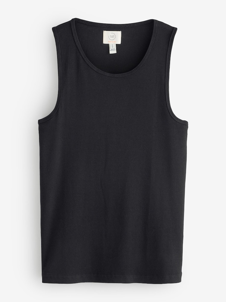 River Island Grey Muscle Fit Rib Vests 3 Pack - Image 4 of 4