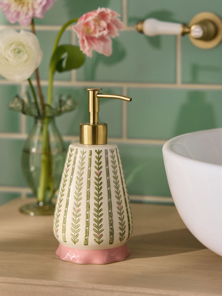 Green Pattern Frill Soap Dispenser - Image 1 of 3