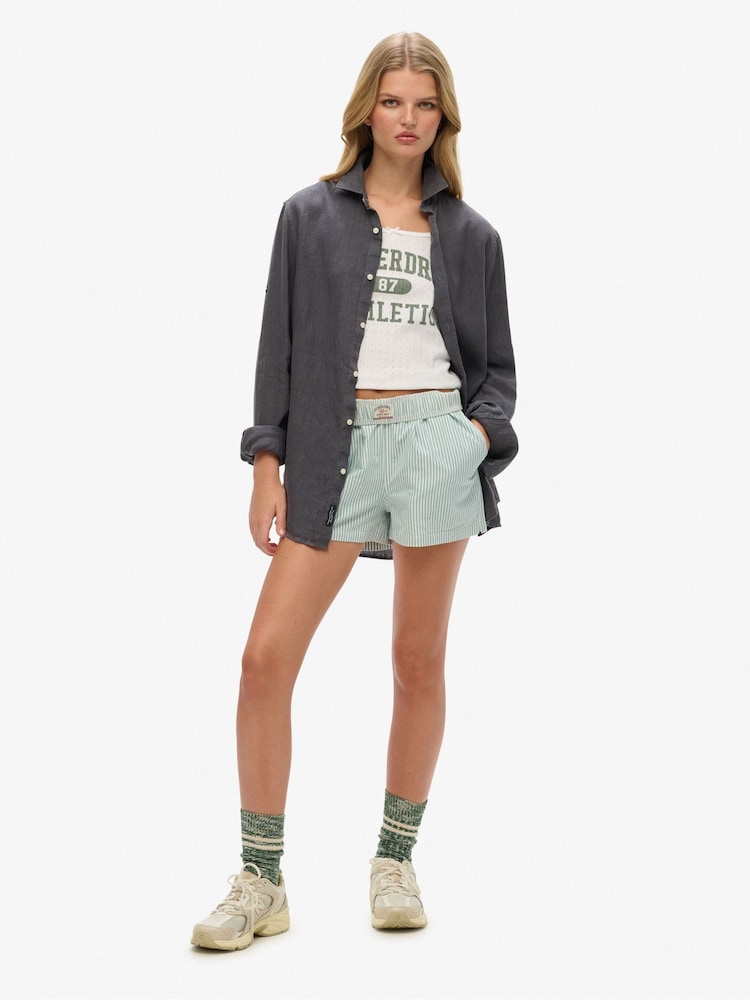 Camisa de linho casual oversized de manga comprida Superdry - Imagem 2 de 6