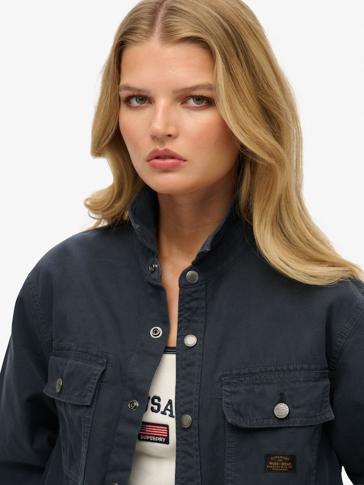 Superdry Oversized Canvas Workwear Overshirt - Imagem 2 de 5