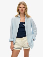 Camisa de linho casual oversized de manga comprida Superdry - Imagem 1 de 6