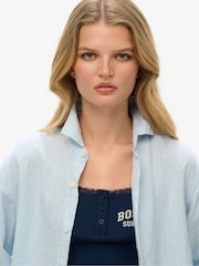 Camisa de linho casual oversized de manga comprida Superdry - Imagem 3 de 6